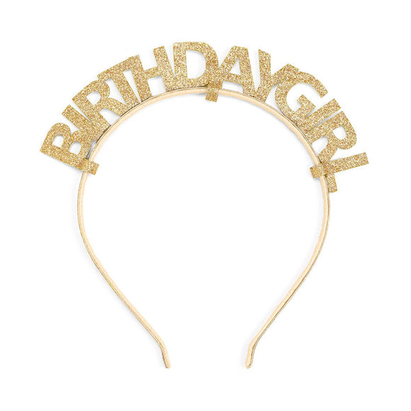 Gold Birthday Girl Headband