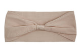WIDE PANTYHOSE ADD-A-BOW HEADBAND: OATMEAL / 3+ Months