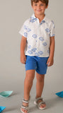 Short Sleeve Shirt - White/Blue