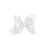 Glitter Metallic Bow on Clip: 5.5" Huge - 2.5" Ribbon on Alligator Clip - Various Colors
