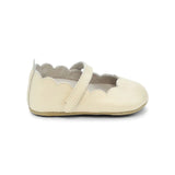 Mimi Girls Scalloped Mary Jane Crib Shoe (Infant) - Oyster