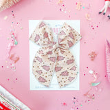 Pink Christmas Trees Bow - Clip or Nylon