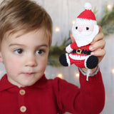 Santa Hand-Crochet Rattle: 4" Rattle
