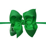 1/4" Nylon Pantyhose Headband w/ Signature Grosgrain Bow: 5.5" Huge - Various Colors