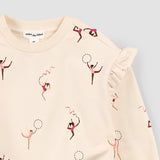 Gymnast Print On Birch Long-Sleeve Top