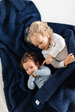 Chenille Blanket - Navy