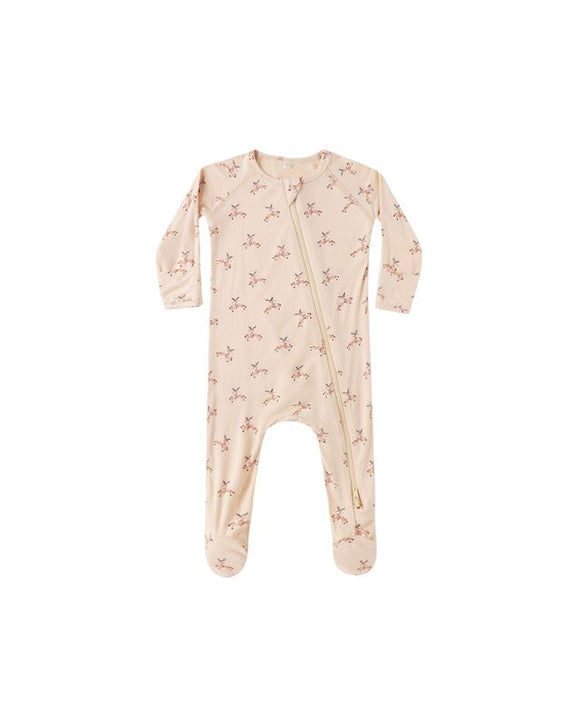 Bamboo Zip Footie - Reindeer