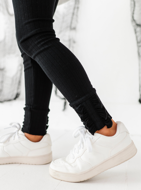 Midnight Rib Slim Leggings Midnight - Girls