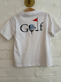 Asher - White Golf Graphic Pocket Tee