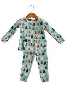 Organic Waffle 2-Piece Set, Festive Firs