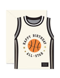 All-Star Basketball Jersey Birthday die-cut Greeting Card