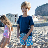 Boys Swim Trunk - Blue Seashells