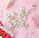 Pink Christmas Trees Bow - Clip or Nylon