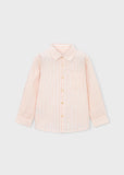 Long Sleeve Linen Shirt - Peach
