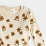 Sunflower Print on Antique White PJ Set