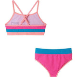 Tween Girls Blue Rib Colorblock Bikini