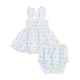 Lovely Lemons - Smocked Ruffle Sundress with Bloomer