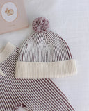 Beanie - Black Cherry Stripe