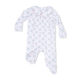 Golf Trellis Pink - Smocked Peter Pan Snap Footie