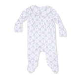 Golf Trellis Pink - Smocked Peter Pan Snap Footie