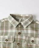 Pocketed Corduroy Shirt Olive Dobby Plaid