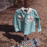 Sprout Hooded Shacket - Seafoam