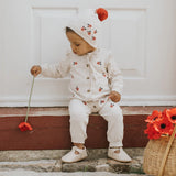 Poppy Print on Beige Knit Sweater Playsuit
