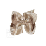 Double Ruffle Velvet/Grosgrain Layered Bow on Clip - Huge, Various Colors