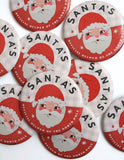 Santa's Helper Retro Christmas Style Button Pin