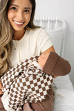 Knit Blanket - Cocoa Checkered