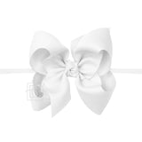 1/4" Nylon Pantyhose Headband w/ Signature Grosgrain Bow: 5.5" Huge - Various Colors