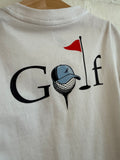 Asher - White Golf Graphic Pocket Tee