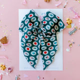 Green Cameo Christmas Bow - Large on Clip