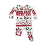Red Truck Fair Isle 2-Way Zipper Footie