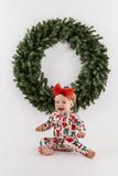 Christmas Bows Zipper Romper