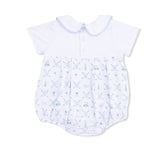 Golf Trellis Blue - Classic Box Pleat Bubble