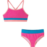 Tween Girls Blue Rib Colorblock Bikini