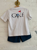 Asher - White Golf Graphic Pocket Tee