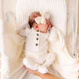 Satin Bow - Cream Headband - Large