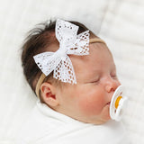 Lace Bow - White Headband