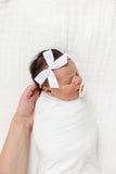 Satin Bow - White, Large on Nylon