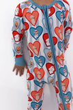 Blue Fur-Ever Valentine Zipper Romper