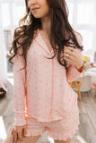 Pink Little Goose Women's Long Sleeve Short Pajama Set