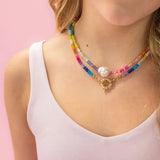Color Pop - Rainbow Pearl Gemstone Bead Necklace
