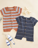 Liam Knit Romper - Navy Stripe
