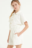 Loop Terry Collared Button-Up Romper