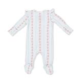 Antoinette Stripe - 2 Way Ruffle Sleeve Zipper Footie