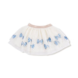 Romi Floral Blue Bows Tutu Skirt - Baby