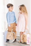 Gingham Kids Easter Basket - Pink or Blue Gingham