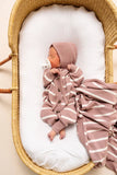 Knit Blanket - Mauve Stripe